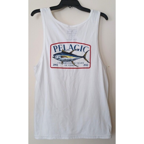 Pelagic Men’s Small Graphic Tank Top Tuna Fish‎ Logo 20 Year Anniversary NWT - Picture 3 of 5
